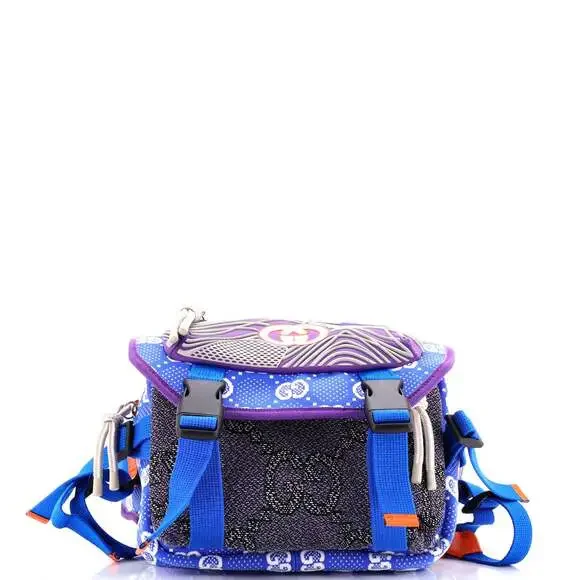 Gucci Buckle Flap Chest Strap Backpack #218636G10B - Picture 1 of 6